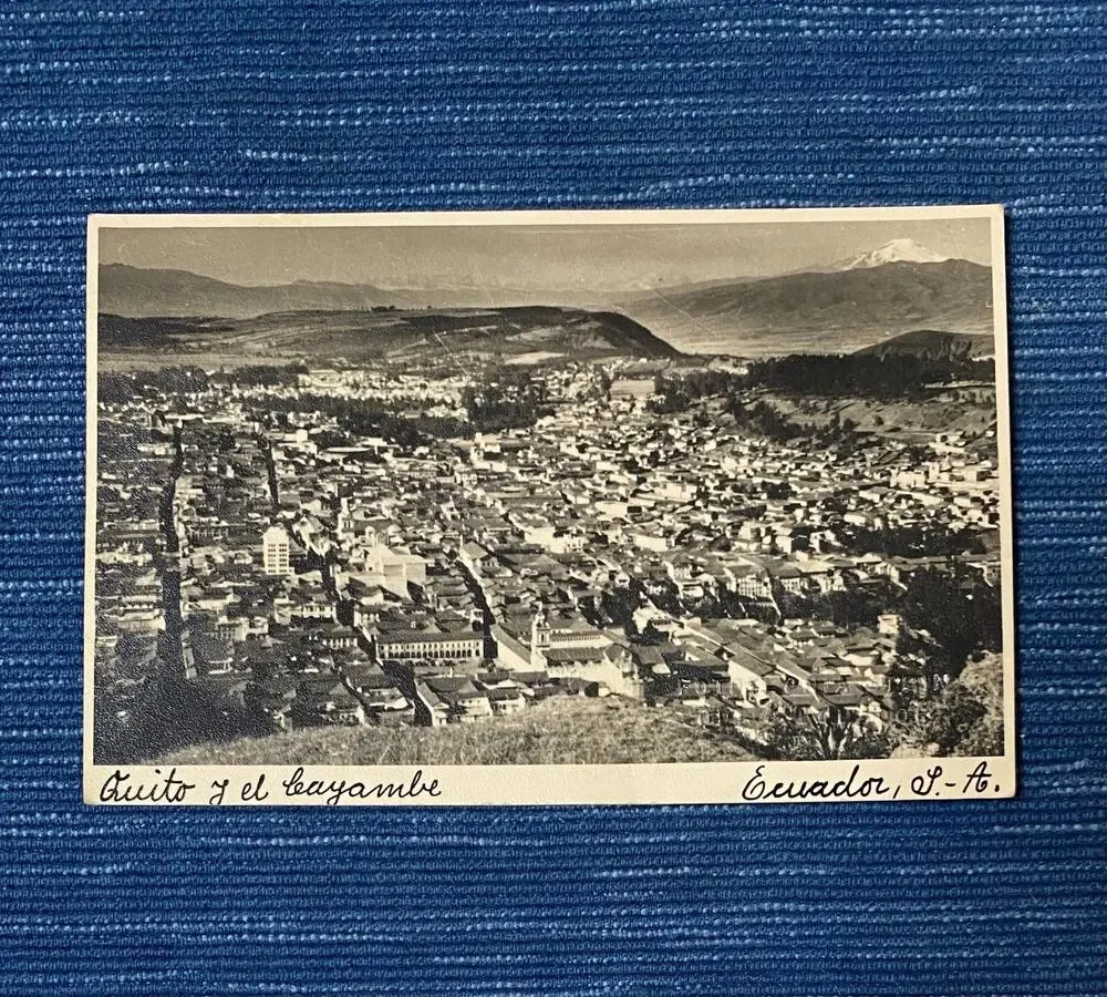 Vintage Quito City Cayambe Mountain Ecuador Postcard Posted 1958 39B